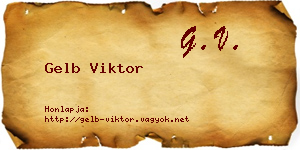 Gelb Viktor névjegykártya